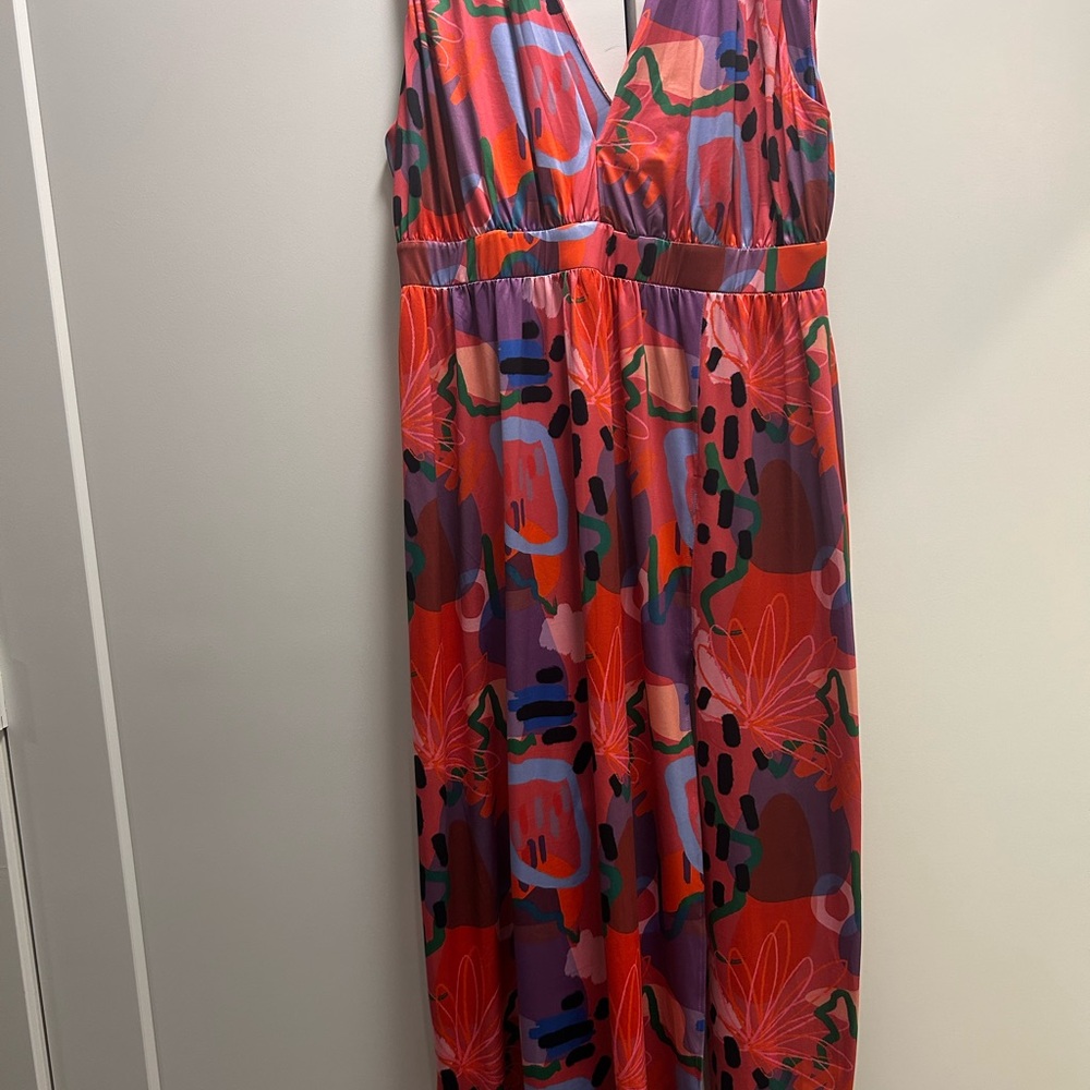 Rebdolls Multicolor Abstract Maxi Dress